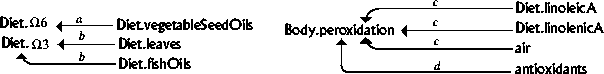 Dependencies between Body, Diet, air & antioxidants.