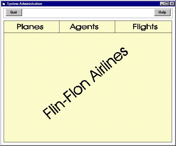 Image of system administration screen