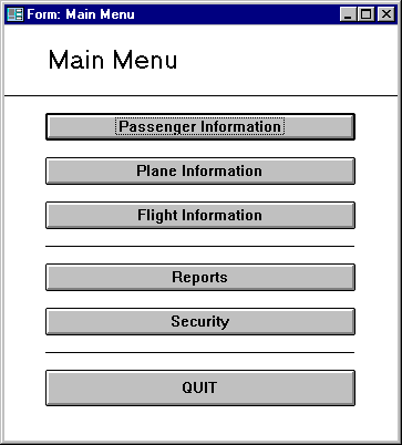 Module Specification Main Menu